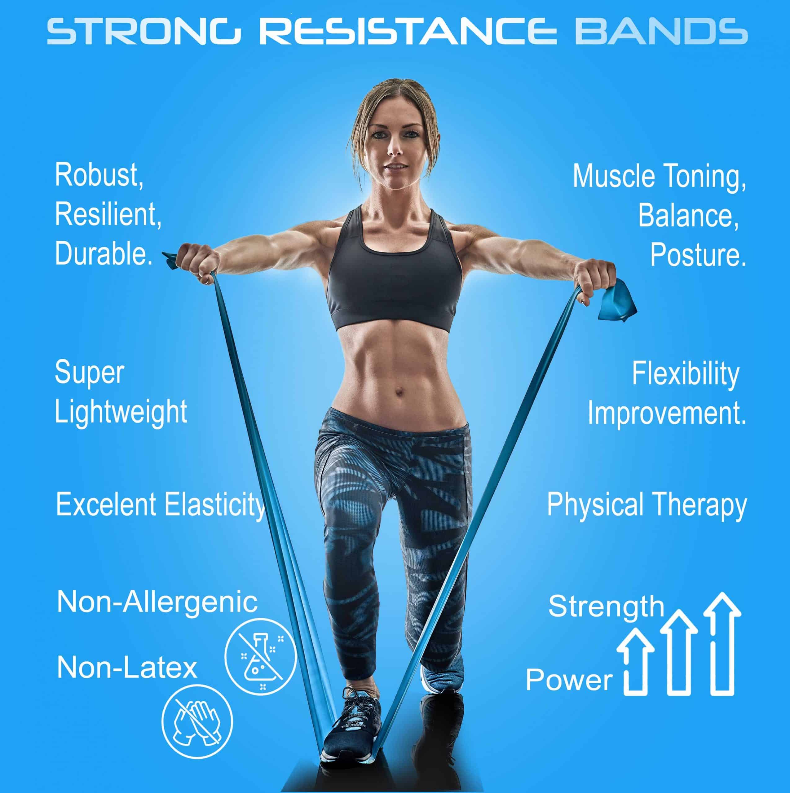 Physio Resistance Bands Exercise Pilates Yoga Recovery Latex Strength  Theraband